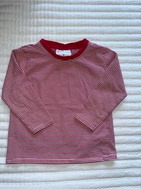 Red & White Striped Long-Sleeve Kids Top